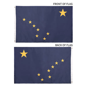 Cascade Point State of Alaska 3x5 Feet Flag - Embroidered 210D Nylon with Sewn Panels