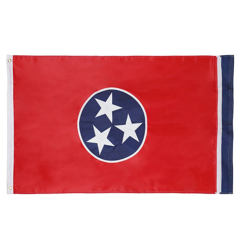 State of Tennessee 5x8 Feet Flag - Embroidered 210D Nylon with Sewn Panels