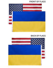 Ukrainian + USA Flags 3x5 Feet Combo Pack - Embroidered 210D Nylon Flags with Sewn Panels