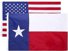 Large State of Texas + USA Flags Combo Pack – Embroidered 210D Nylon Flags with Sewn Panels (Texas + USA 6x10)