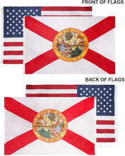 Florida & USA 4x6 Flag Combo Pack – (Silk Screen Printed Florida Flag - 200D Nylon) (Embroidered US Flag - 210D Nylon)