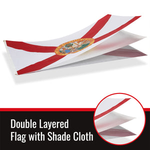 State of Florida Flag – 3x5 Feet Digitally Printed Nylon Flag - 200D Oxford Nylon - Double Layered with Shade Cloth