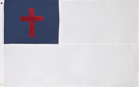 Christian 5x8 Feet Flag - Embroidered 210D Nylon with Sewn Panels