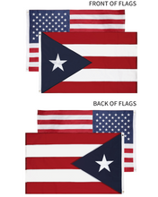 Puerto Rico + USA Flags 3x5 Feet Combo Pack - Embroidered Nylon Flags with Sewn Panels