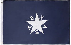 1836 Lorenzo de Zavala Texas Flag 3x5 Feet Embroidered Nylon Flag with Sewn Panels
