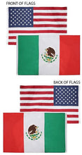 Mexican + USA Flags 3x5 Feet Combo Pack - Embroidered Nylon Flags with Sewn Panels