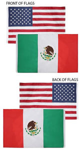 Mexican + USA Flags 3x5 Feet Combo Pack - Embroidered Nylon Flags with Sewn Panels