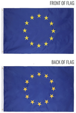 FOR SALE IN EUROPE ONLY - European Union (.91 x 1.52 M) 3x5 FT Nylon Flag – Embroidered Oxford 210D Heavy Duty Nylon, Durable and Long Lasting – 4 Stitch Hemming. Vivid Colors & Fade Resistant