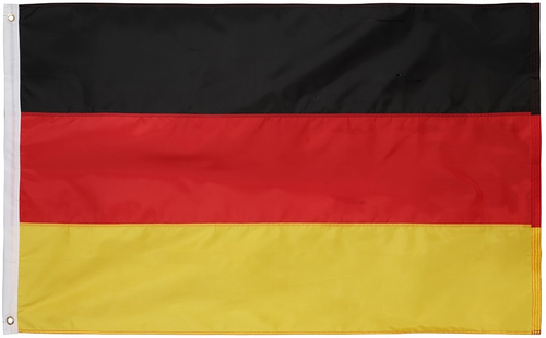 FOR SALE IN EUROPE ONLY : Deutsche Nylonflagge (122 x 183 cm) 4x6 FT-Oxford 210D Hochleistungsnylon, genähte Paneele, langlebiges und langlebiges 4-Stich-Säumen. Lebendige Farben und lichtbeständig.
