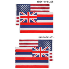 State of Hawaii + USA Flags 3x5 Feet Combo Pack - Embroidered Nylon Flags with Sewn Panels