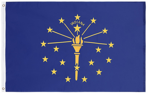 State of Indiana 3x5 Feet Embroidered Nylon Flag with Sewn Panels