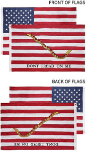 Naval Jack + USA Flags 3x5 Feet Combo Pack - Embroidered Nylon Flags with Sewn Panels