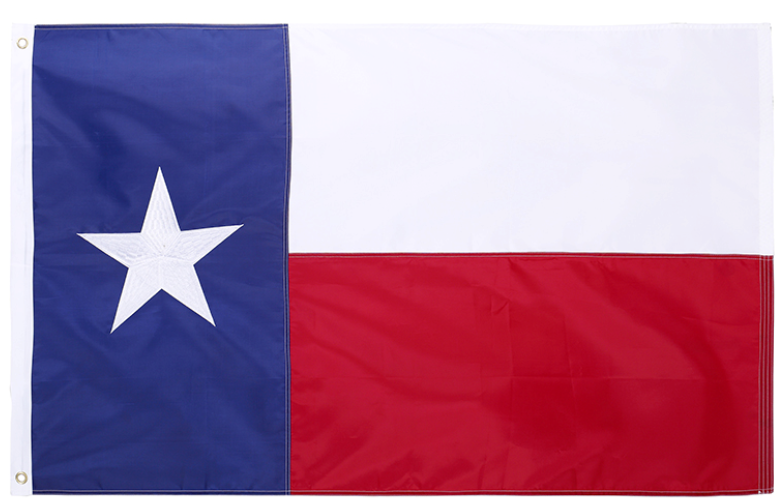 State of Texas 5x8 Feet Flag - Embroidered 210D Nylon with Sewn Panels