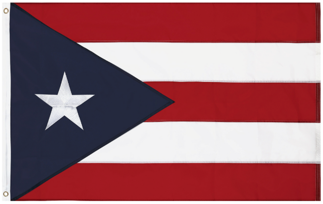 Puerto Rico 3x5 Feet Flag – Embroidered Oxford 210D Nylon with Sewn Panels