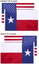 State of Texas + USA Flags 3x5 Feet Combo Pack - Embroidered 210D Nylon Flags with Sewn Panels