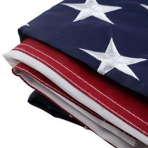 Christian + USA Flags 3x5 Feet Combo Pack - Embroidered Nylon Flags with Sewn Panels