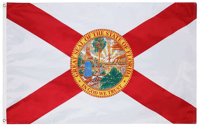 State of Florida Flag – 3x5 Feet Digitally Printed Nylon Flag - 200D Oxford Nylon - Double Layered with Shade Cloth
