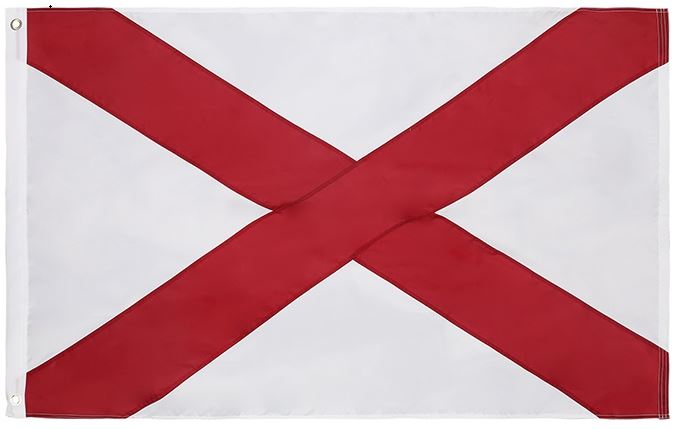 State of Alabama 3x5 Feet Embroidered Nylon Flag